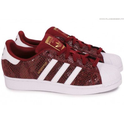 adidas superstar femme bordeaux et blanche